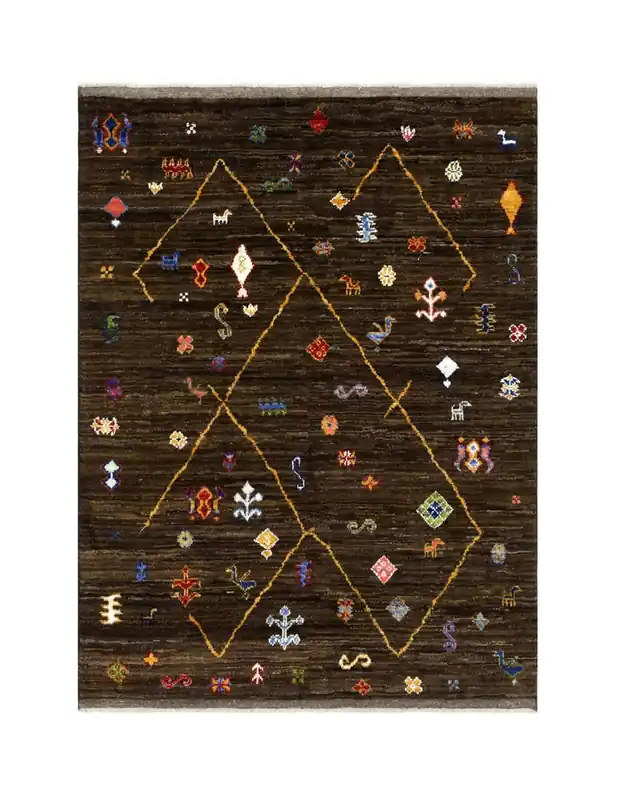 Tappeto stile berbero tribale, fatto a mano 202x156cm