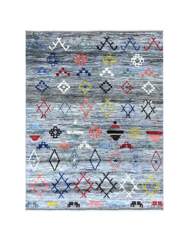 Tappeto stile berbero tribale, fatto a mano 197x154cm