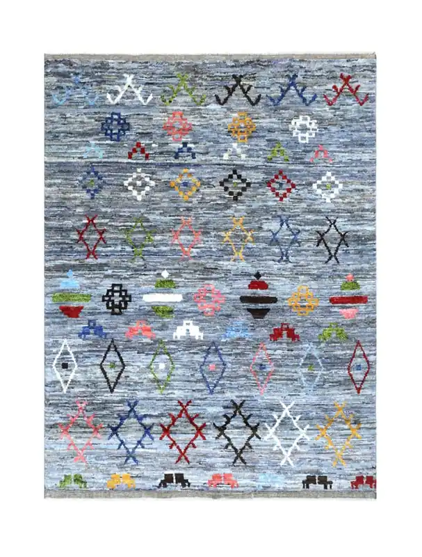 Tappeto stile berbero tribale, fatto a mano 203x155cm