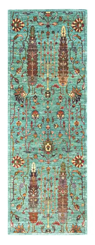 Tappeto Ziegler Decorativo floreale, fatto a mano 250x85cm