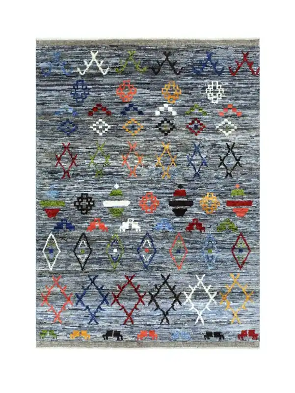 Tappeto stile berbero tribale, fatto a mano 197x153cm