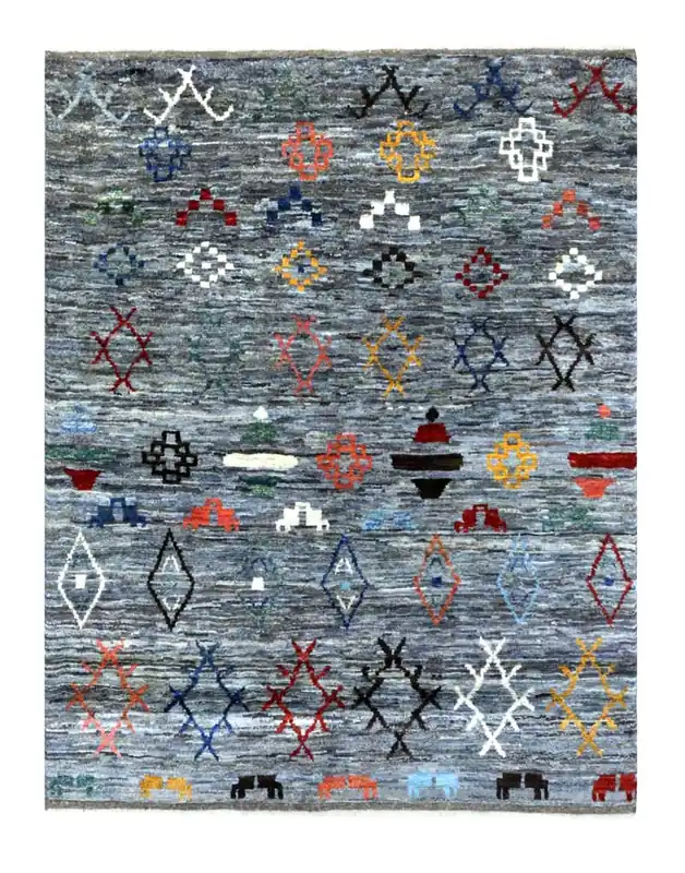 Tappeto stile berbero tribale, fatto a mano 196x157cm