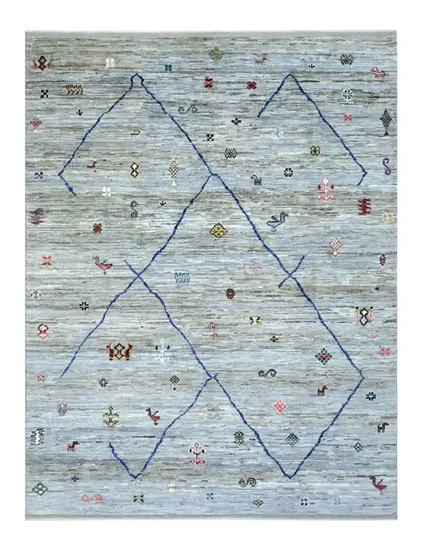 Tappeto stile berbero tribale, fatto a mano 302x230cm