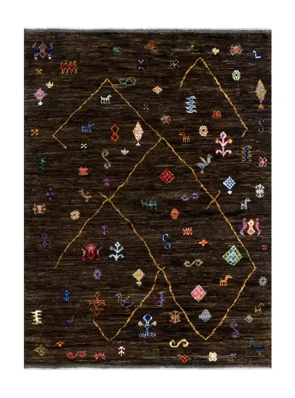 Tappeto stile berbero tribale, fatto a mano 205x154cm