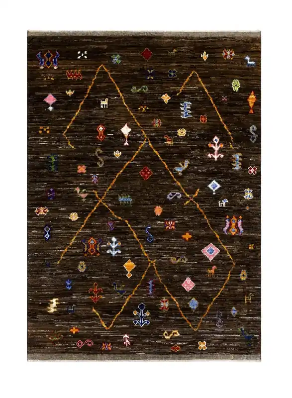 Tappeto stile berbero tribale, fatto a mano 206x153cm