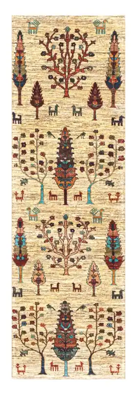 Tappeto Ziegler Decorativo floreale, fatto a mano 255x77cm