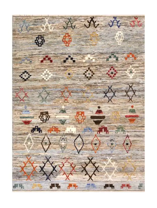 Tappeto stile berbero tribale, fatto a mano 206x161cm