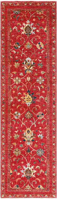 Tappeto Ziegler Decorativo floreale, fatto a mano 301x83cm