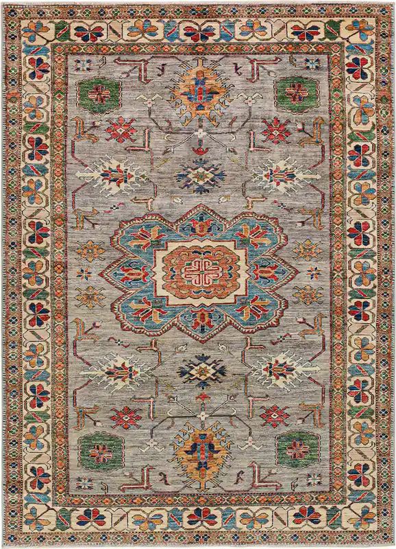 Handmade Premium Afghan Kazak Wool Rug, 231x165cm