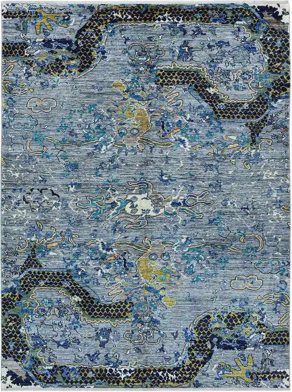 Handmade Modern Afghan Dragon Rug, 245x175cm
