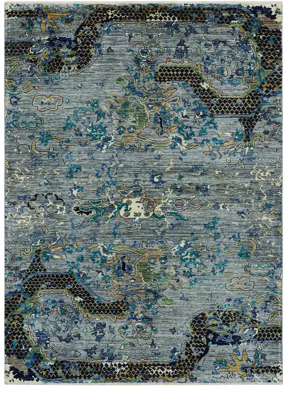 Handmade Modern Afghan Dragon Rug, 238x171cm