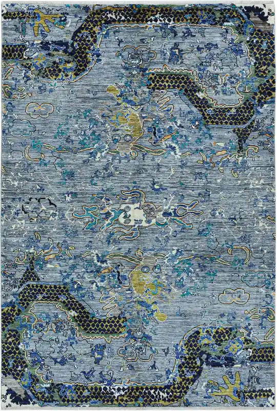 Handmade Modern Afghan Dragon Rug, 293x211cm