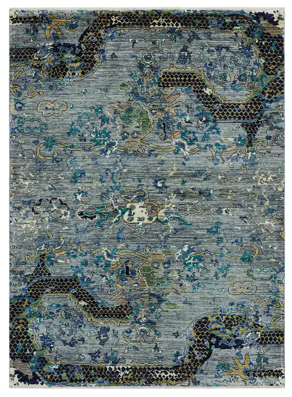 Handmade Modern Afghan Dragon Rug, 296x204cm