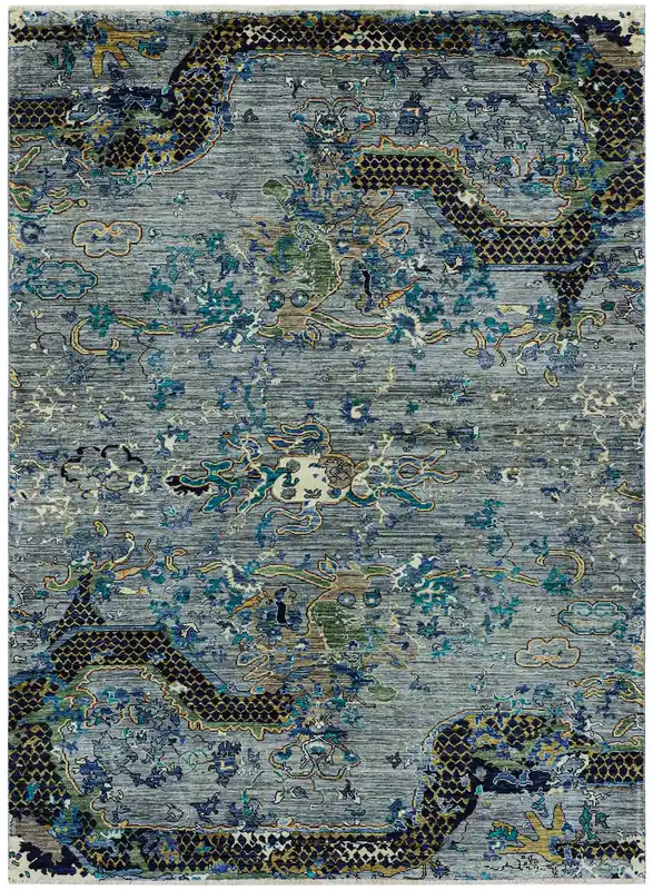 Tappeto Moderno Afghan Dragon, fatto a mano 235x174cm