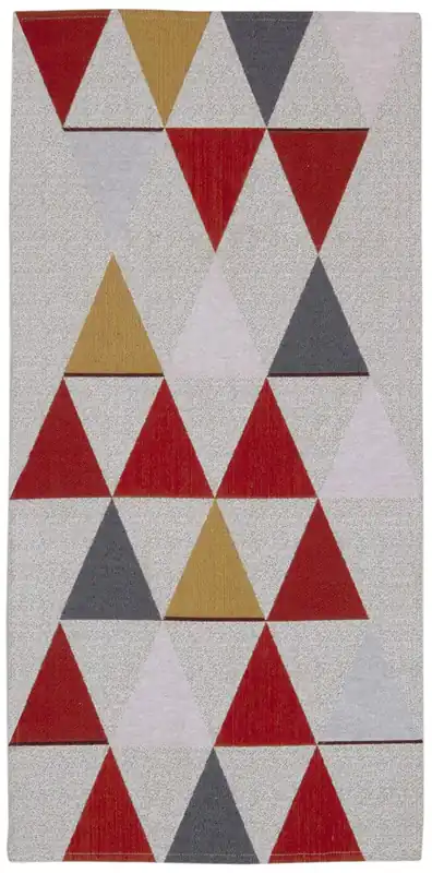 Tappeto Passatoia per la Cucina in Cotone Jaques Giallo-Rosso | Design Moderno, Antiscivolo e Resistente