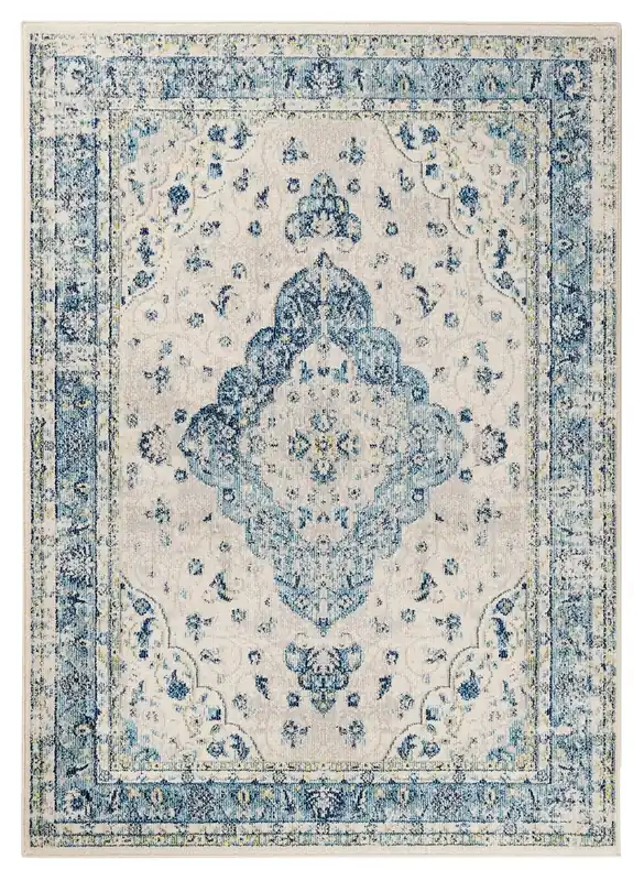 Tappeto Stile Vintage Orientale MAMOO F Multicolore Blu Beige