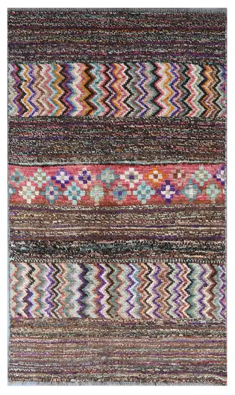 Taimany - Tappeto Tribale in Lana Multicolore - Fatto a Mano 143x83cm