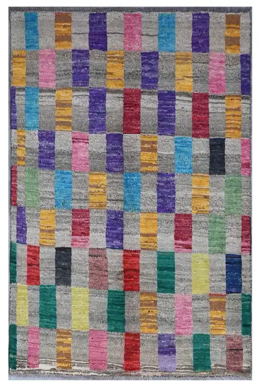 Taimany - Tappeto Tribale in Lana Multicolore - Fatto a Mano 144x94cm