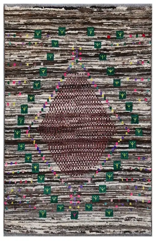 Taimany - Tappeto Tribale in Lana Multicolore - Fatto a Mano 145x93cm