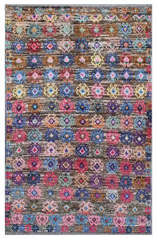 Taimany - Tappeto Tribale in Lana Multicolore - Fatto a Mano 147x94cm