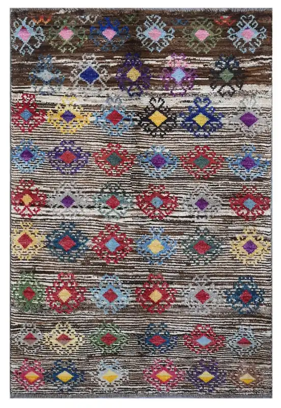 Taimany - Multicolor Tribal Wool Rug - Hand-Knotted 172x112cm