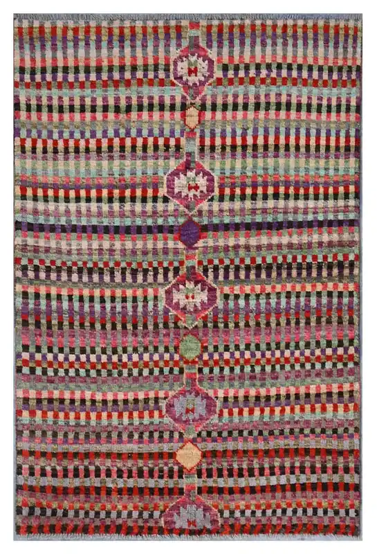 Taimany - Tappeto Tribale in Lana Multicolore - Fatto a Mano 172x116cm