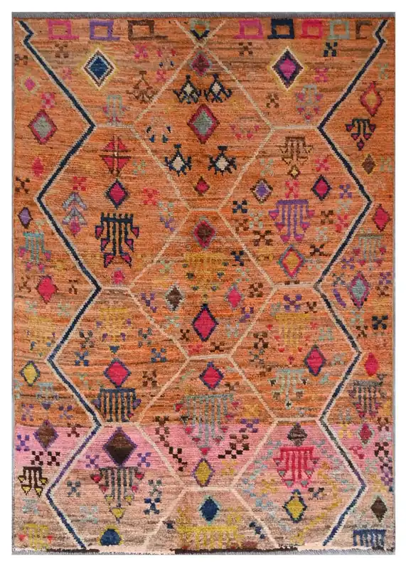 Taimany - Tappeto Tribale in Lana Multicolore - Fatto a Mano 174x122cm