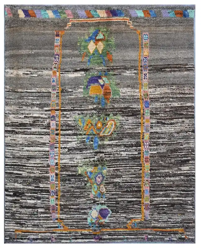 Taimany - Tappeto Tribale in Lana Multicolore - Fatto a Mano 177x137cm