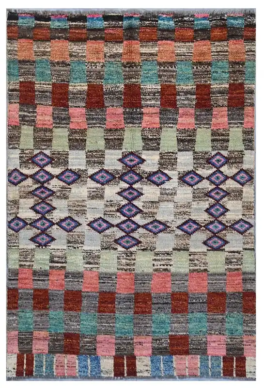 Taimany - Multicolor Tribal Wool Rug - Hand-Knotted 180x120cm