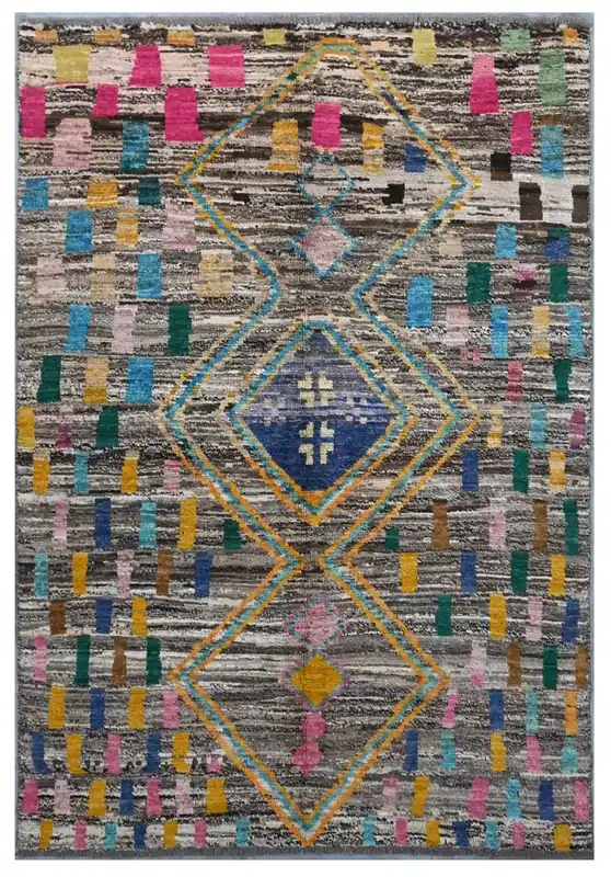 Taimany - Multicolor Tribal Wool Rug - Hand-Knotted 179x119cm