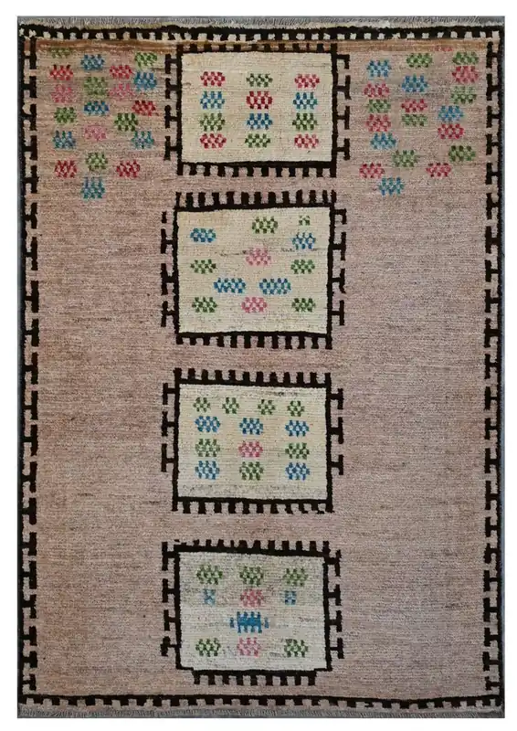 Taimany - Tappeto Tribale in Lana Multicolore - Fatto a Mano 181x123cm