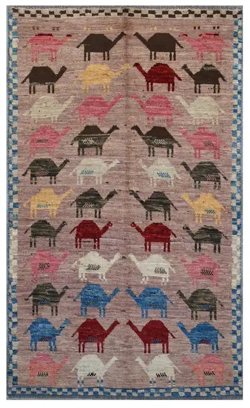 Taimany - Tappeto Tribale in Lana Multicolore - Fatto a Mano 182x110cm