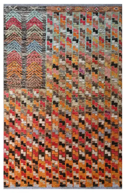 Taimany - Multicolor Tribal Wool Rug - Hand-Knotted 185x120cm