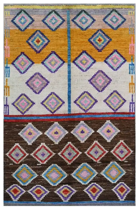 Taimany - Multicolor Tribal Wool Rug - Hand-Knotted 184x119cm