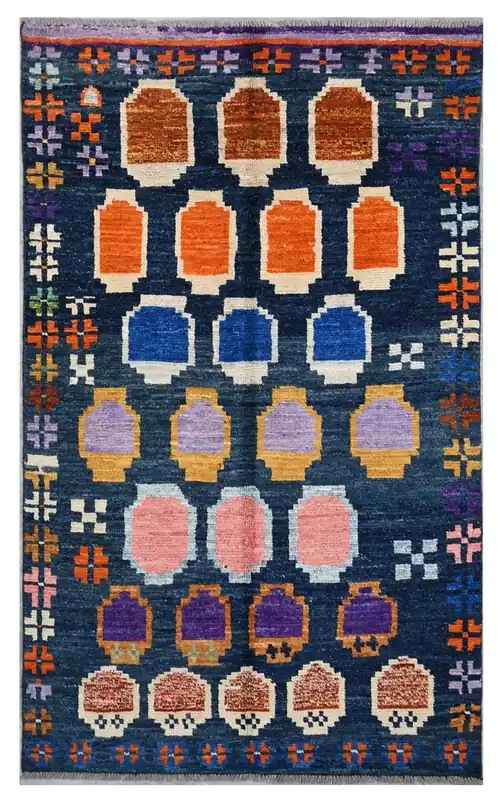 Taimany - Multicolor Tribal Wool Rug - Hand-Knotted 184x108cm