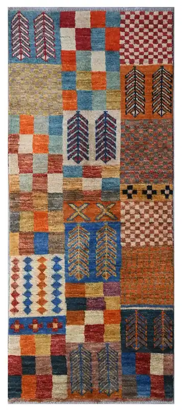 Taimany - Multicolor Tribal Wool Rug - Hand-Knotted 192x77cm