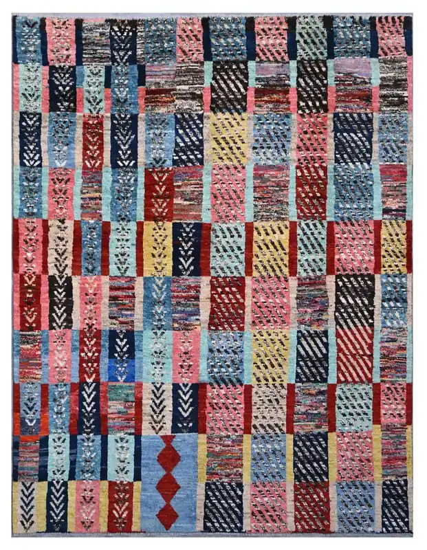 Taimany - Tappeto Tribale in Lana Multicolore - Fatto a Mano 235x177cm