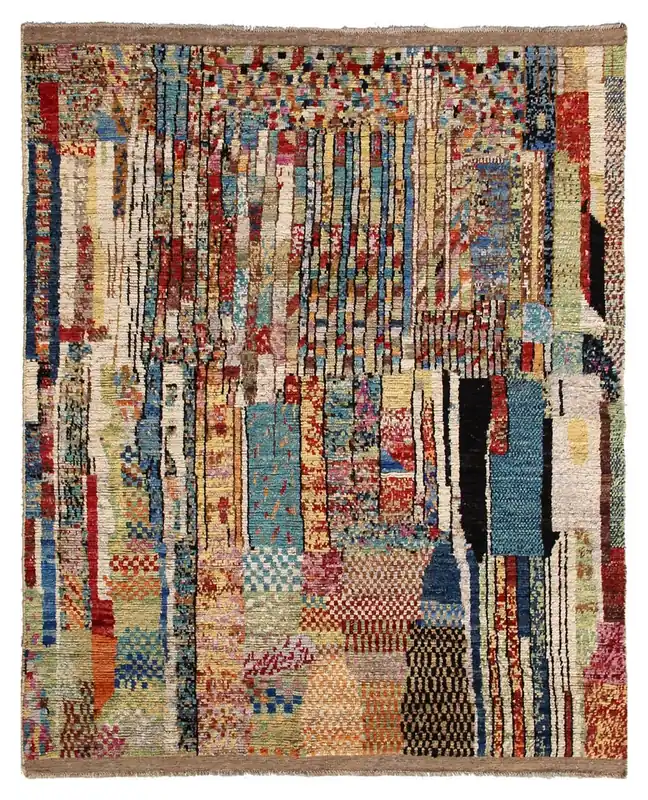 Taimany - Tappeto Tribale in Lana Multicolore - Fatto a Mano 237x176cm
