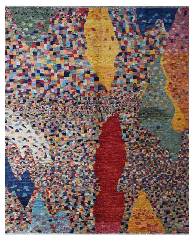 Taimany - Tappeto Tribale in Lana Multicolore - Fatto a Mano 247x203cm