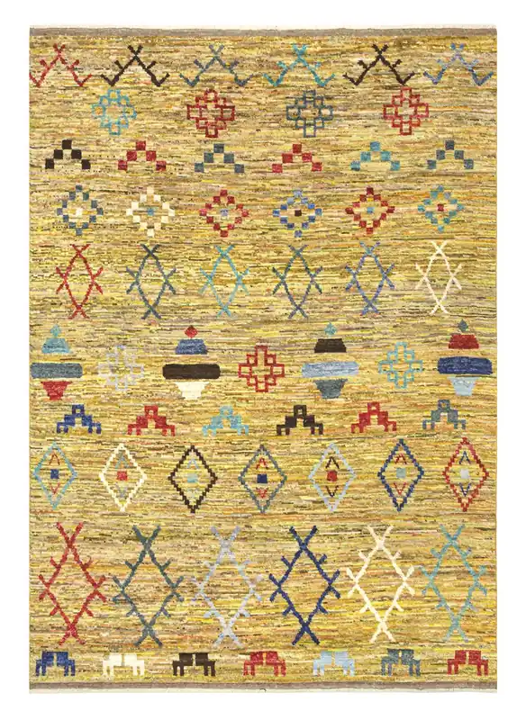 Taimany - Tappeto Tribale in Lana Multicolore - Fatto a Mano 241x177cm