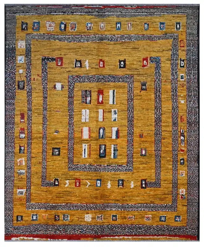 Taimany - Tappeto Tribale in Lana Multicolore - Fatto a Mano 247x204cm