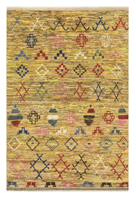 Taimany - Tappeto Tribale in Lana Multicolore - Fatto a Mano 237x165cm