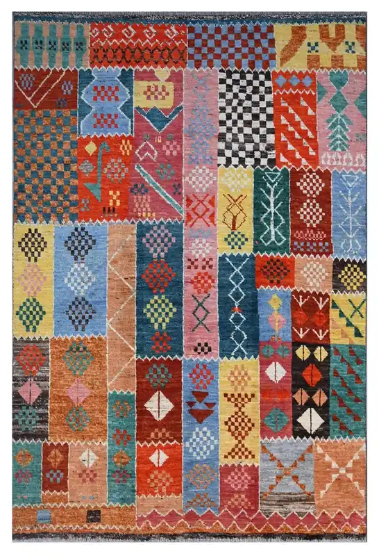 Taimany - Tappeto Tribale in Lana Multicolore - Fatto a Mano 258x170cm