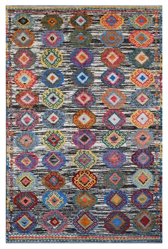 Taimany - Multicolor Tribal Wool Rug - Hand-Knotted 260x167cm
