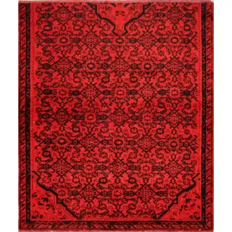 Tappeto Vintage Rosso Nero 140×120 cm