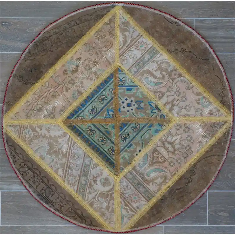 Tappeto moderno patchwork rotondo 100×100