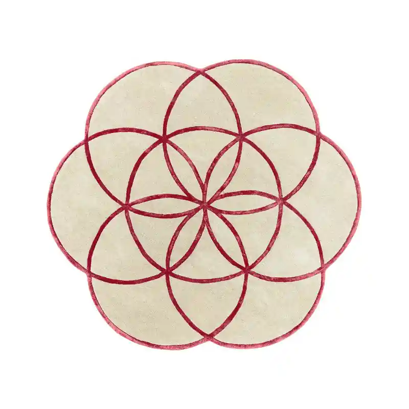 Tappeto lotus Red rotondo cm200