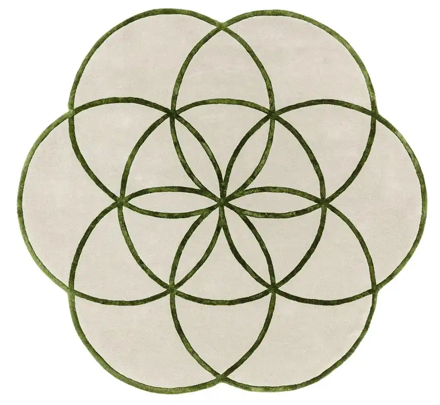 Tappeto lotus green rotondo cm200