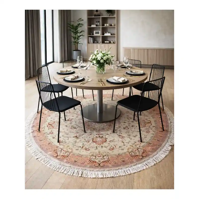 Tabriz fine rotondo lana seta 156×156
