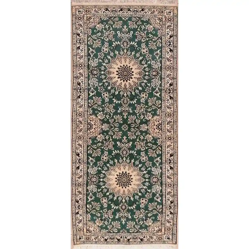 Passatoia verde lana Seta 200×83